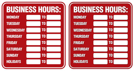 Business Hours Wall Decal