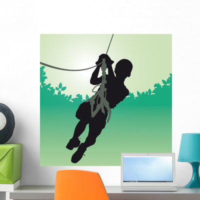 Sports Tree Climbing 1 Wall Decal shown on a wall