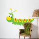 Green Caterpillar With Yellow Wall Decal