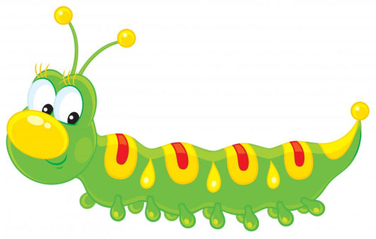 Green Caterpillar With Yellow Wall Decal