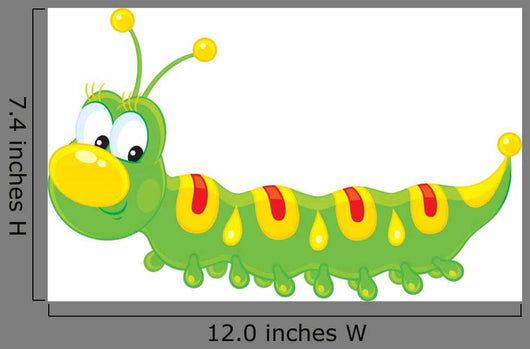 Green Caterpillar With Yellow Wall Decal