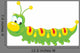 Green Caterpillar With Yellow Wall Decal