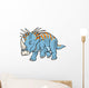 Triceratops Dinosaur Vector Illustration Wall Decal