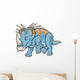 Triceratops Dinosaur Vector Illustration Wall Decal
