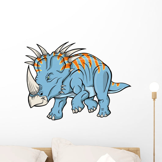 Triceratops Dinosaur Vector Illustration Wall Decal