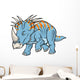 Triceratops Dinosaur Vector Illustration Wall Decal