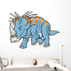 Triceratops Dinosaur Vector Illustration Wall Decal