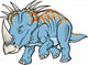 Triceratops Dinosaur Vector Illustration Wall Decal