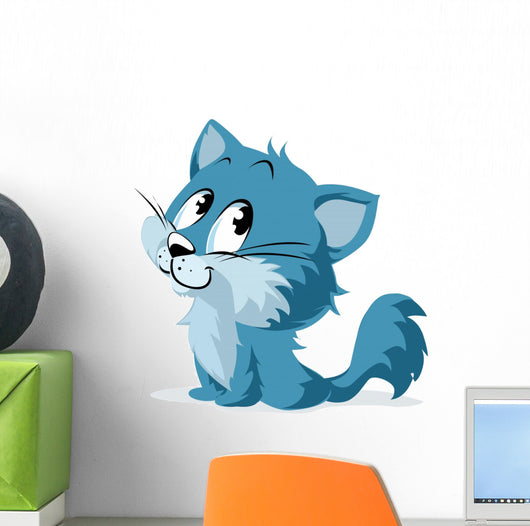 Blue Cat Wall Decal