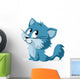 Blue Cat Wall Decal