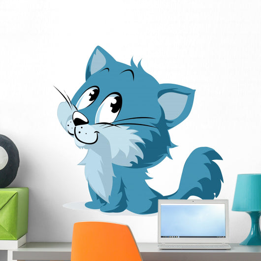 Blue Cat Wall Decal