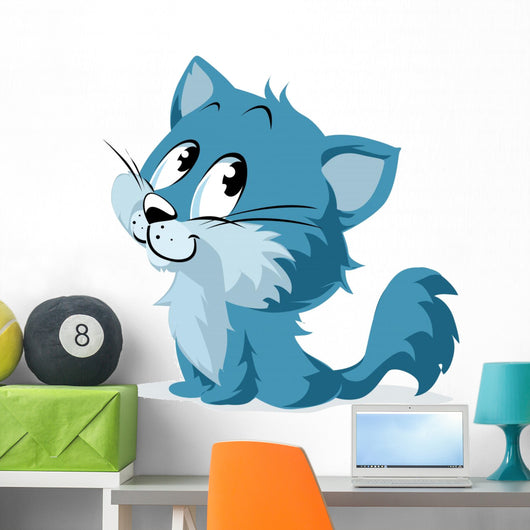 Blue Cat Wall Decal