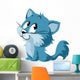 Blue Cat Wall Decal