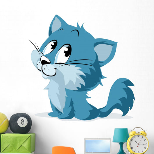 Blue Cat Wall Decal