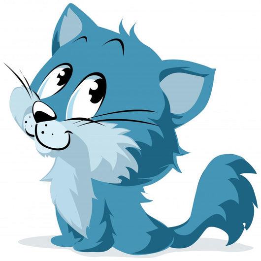 Blue Cat Wall Decal
