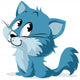 Blue Cat Wall Decal