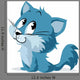Blue Cat Wall Decal