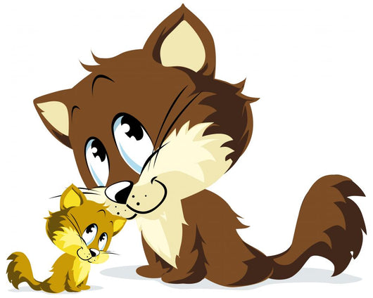 Cat And Kitty Huddle Wall Decal