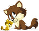 Cat And Kitty Huddle Wall Decal