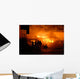 Firefighters Approach Building Fire Wall Decal