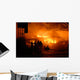 Firefighters Approach Building Fire Wall Decal