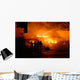 Firefighters Approach Building Fire Wall Decal