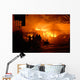 Firefighters Approach Building Fire Wall Decal