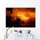 Firefighters Approach Building Fire Wall Decal