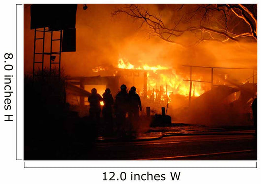 Firefighters Approach Building Fire Wall Decal