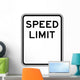 Blank Speed Limit Sign Wall Decal