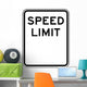 Blank Speed Limit Sign Wall Decal