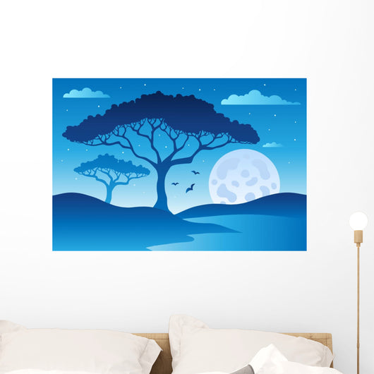 Savannah Scenery With Trees Wall Decal