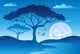 Savannah Scenery With Trees Wall Decal