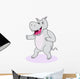 Funny Hippo Cartoon Wall Decal