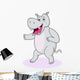 Funny Hippo Cartoon Wall Decal