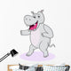 Funny Hippo Cartoon Wall Decal
