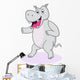 Funny Hippo Cartoon Wall Decal