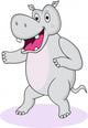 Funny Hippo Cartoon Wall Decal