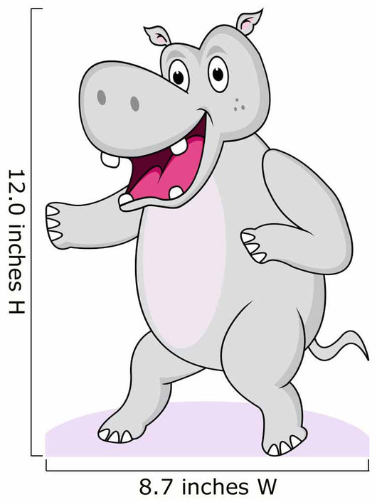 Funny Hippo Cartoon Wall Decal