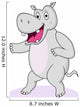 Funny Hippo Cartoon Wall Decal
