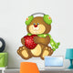 Teddy Sat With Heart Wall Decal