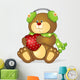 Teddy Sat With Heart Wall Decal