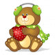 Teddy Sat With Heart Wall Decal