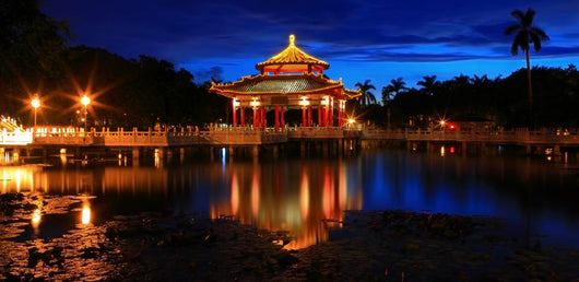 Chinese Style Pavilion Night Wall Decal