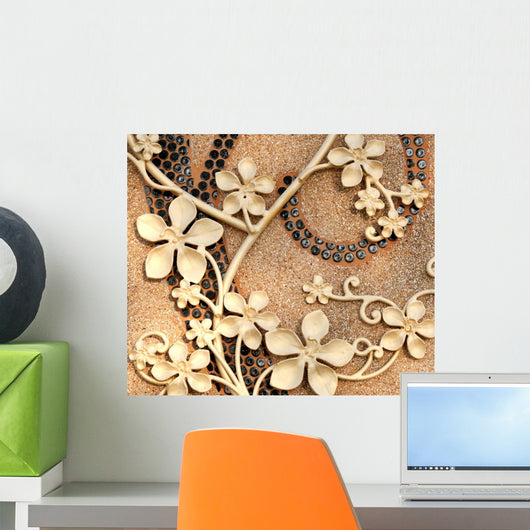 Golden Iron Flower - Square Wall Decal