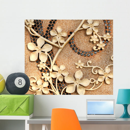 Golden Iron Flower - Square Wall Decal