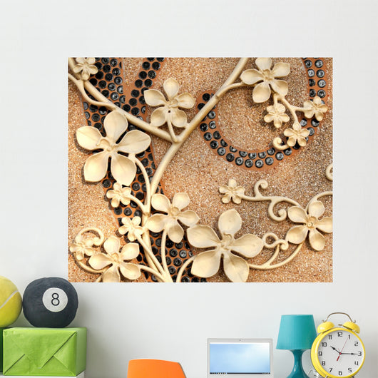 Golden Iron Flower - Square Wall Decal