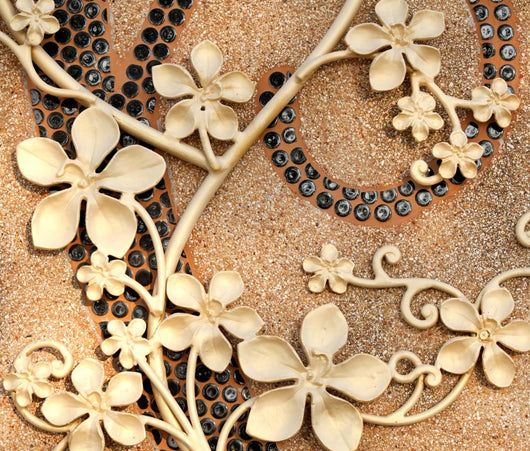 Golden Iron Flower - Square Wall Decal