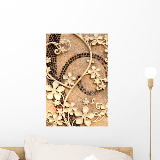 Golden Iron Flower - Horizontal Wall Decal