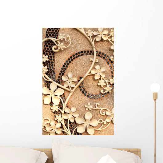 Golden Iron Flower - Horizontal Wall Decal
